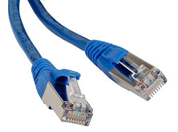 PC-LPM-STP-RJ45-RJ45-C5e-0.5M-LSZH-BL Патч-корд F/UTP, экранированный, Cat.5е, LSZH, 0.5 м, синий, Hyperline
